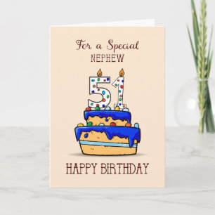 Nephew 51st Birthday Sweet Blue Cake Card