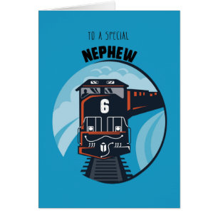 Nephew 6th Birthday Train, Little Boy, Blue