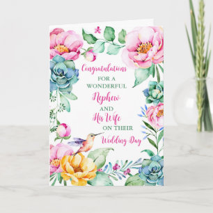 Nephew and His Wife Wedding Day Congratulations Card