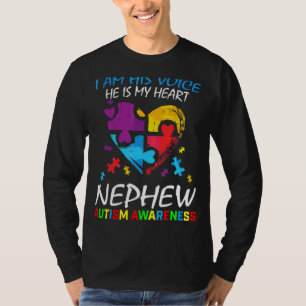 Nephew Autism Awareness His Voice My Heart Puzzle  T-Shirt