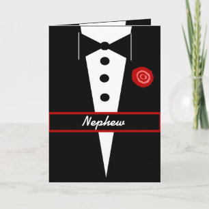 NEPHEW Be My Junior Groomsman Card with Tux