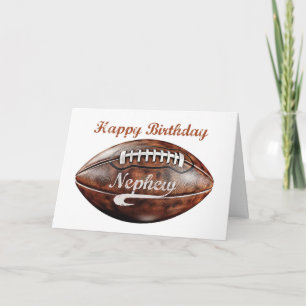 Nephew Birthday Grunge Large Football Sports Card