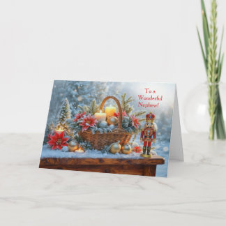 Nephew Christmas Holidays with Basket of Decor Card