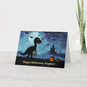 Nephew Cute Dinosaur Happy Halloween Card