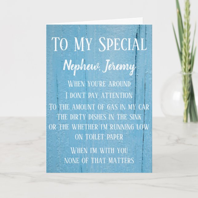 Nephew Funny Blue Birthday Card (Front)