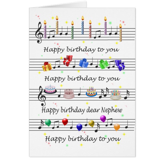 Nephew Funny Happy Birthday Song Sheet Music (Front)
