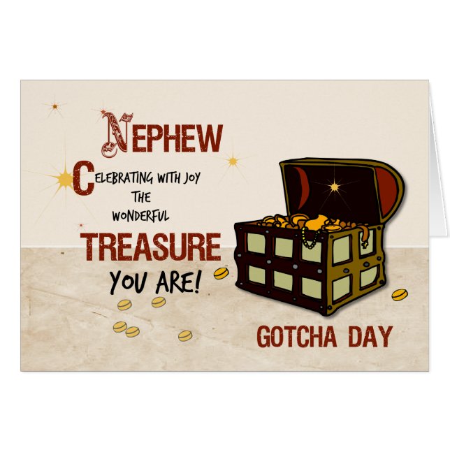 Nephew Gotcha Day with Pirate Treasure (Front Horizontal)
