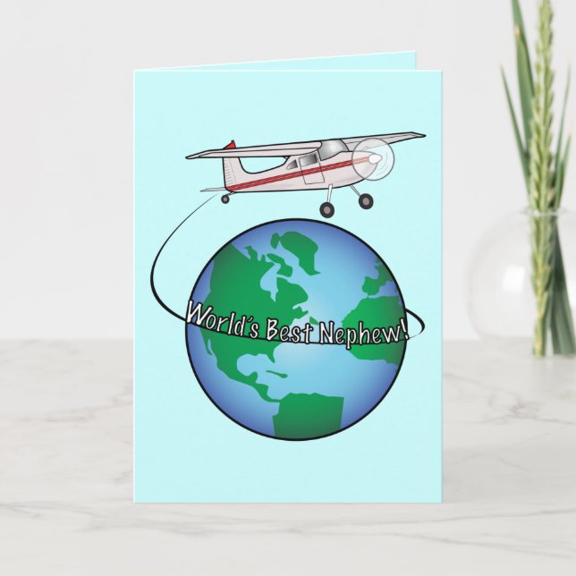 Nephew Happy Birthday with Aeroplane Card (Front)