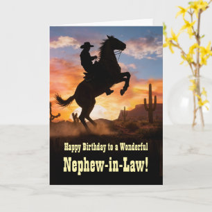 Nephew in Law Birthday with Western Cowboy Card