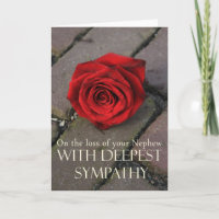 Nephew loss Rose sympathy Card