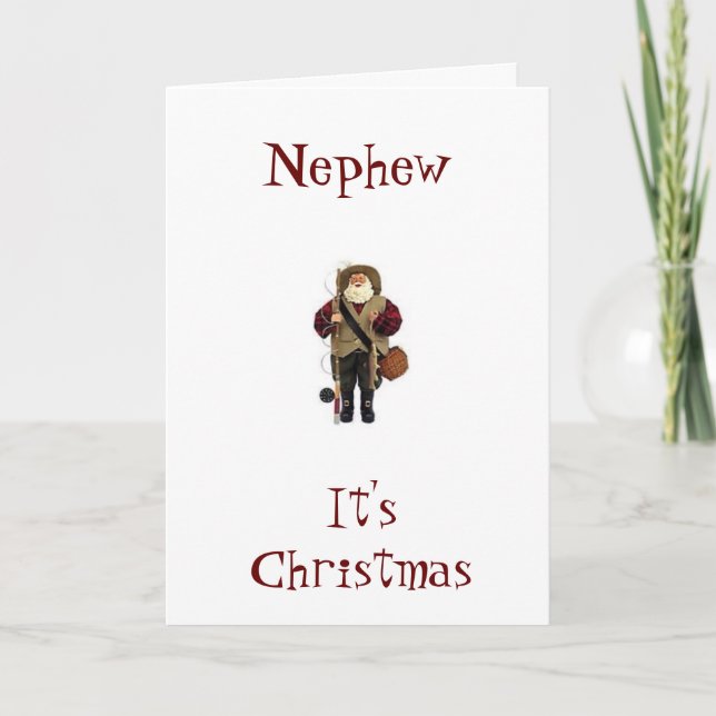 **NEPHEW** MERRY CHRISTMAS FROM FISHING SANTA CARD (Front)