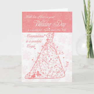 Nephew & New Wife wedding day congratulations Card