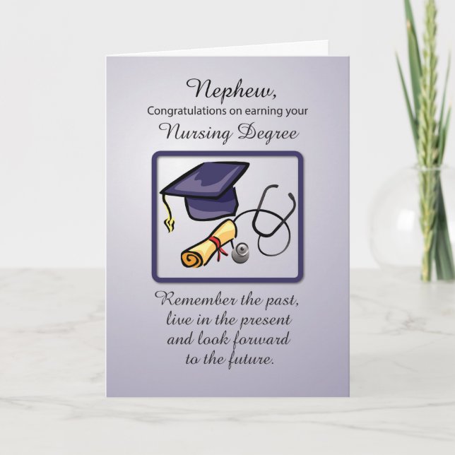 Nephew Nursing Degree Graduation Card (Front)