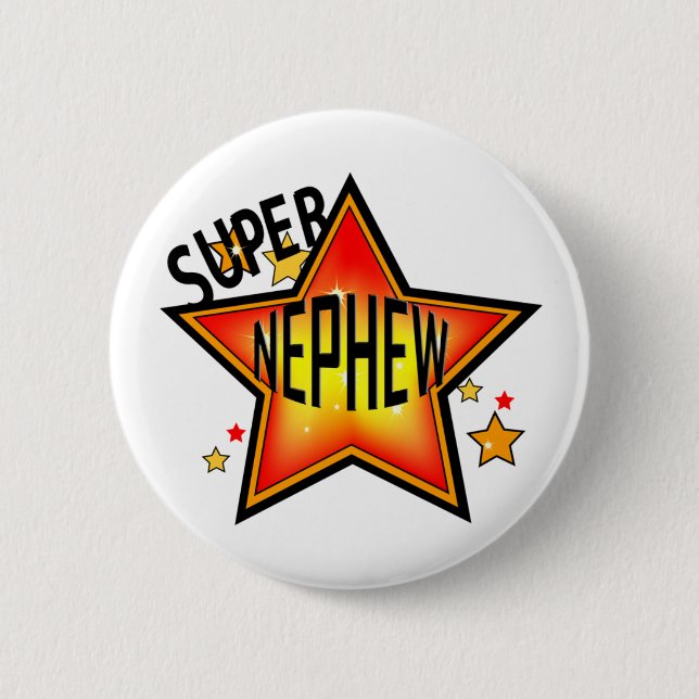 Nephew Super Star Funny Button (Front)