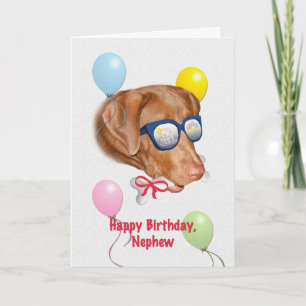 Nephew's Birthday Card with Labrador Retriever Dog