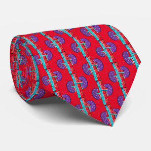Nephrologist Artsy lll Kidney Design Red #5 Tie