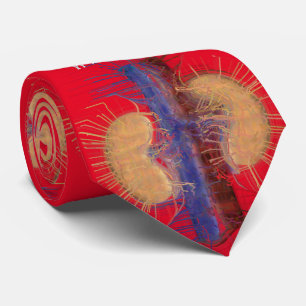 Nephrologist Artsy lll Kidney Design Red Tie
