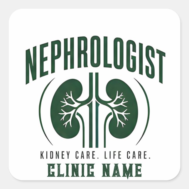 Nephrologist Kidney Care Design Square Sticker (Front)