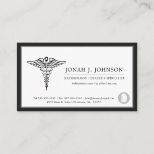 Nephrologist Kidney Doctor Minimalist Black Border Business Card