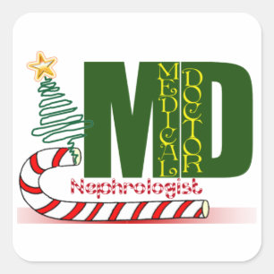 Nephrologist MERRY CHRISTMAS DOCTOR Square Sticker
