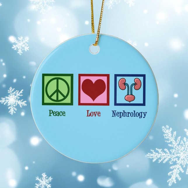 Nephrologist Peace Love Nephrology Office Ceramic Tree Decoration (Creator Uploaded)