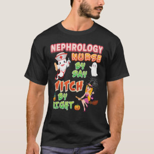 Nephrology Nurse By Day Witch Night Crew Halloween T-Shirt
