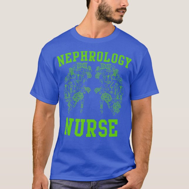 Nephrology Nurse Flower Kidney Dialysis Nursing T-Shirt (Front)