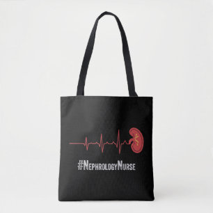 Nephrology Nurse Heartbeat Dialysis Nursing RN Thi Tote Bag