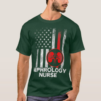 Nephrology Nurse Tool Flag Dialysis Nursing RN T-Shirt