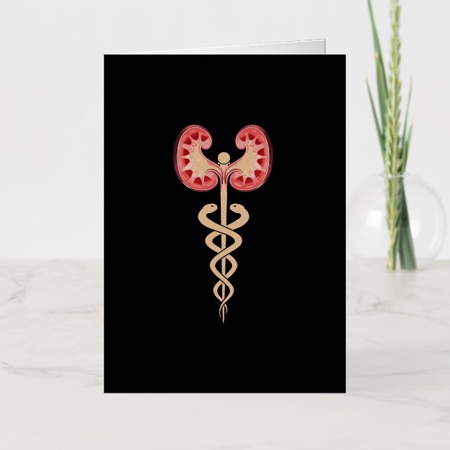 Nephrology Renal Dialysis Design Gift Kidneys With Foil Greeting Card (Front)
