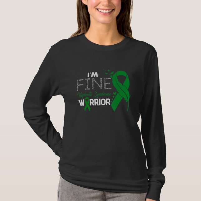 Nephrotic Syndrome Warrior I'm Fine Feather T-Shirt (Front)