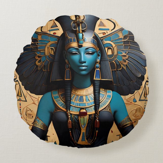 Nephthys the goddess of mourning  round cushion (Front)