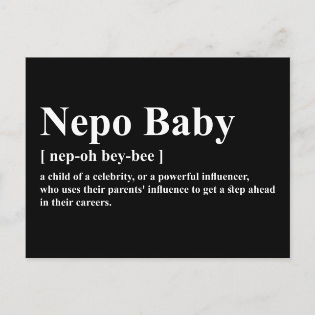 Nepo Baby Meaning Postcard (Front)