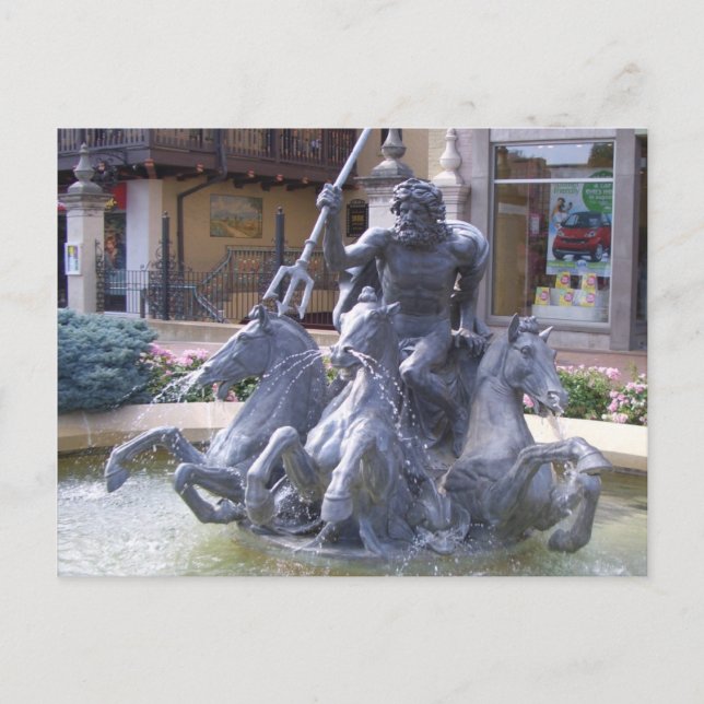 Neptune Fountain in Kansas City Postcard (Front)
