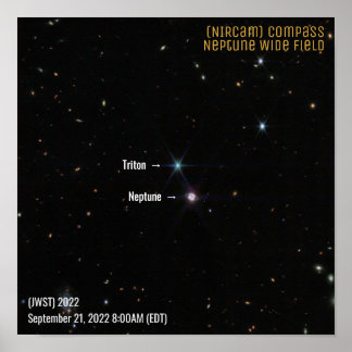 Neptune NIRCam Wide James Webb Telescope JWST Poster
