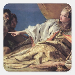 Neptune offering gifts to Venice (ceiling fresco) Square Sticker