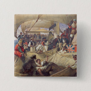 Neptune on Board the 'Newcastle' Crossing the 15 Cm Square Badge