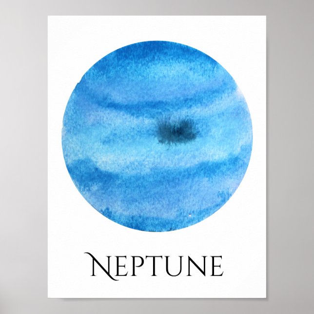 Neptune Planet Watercolor Poster (Front)