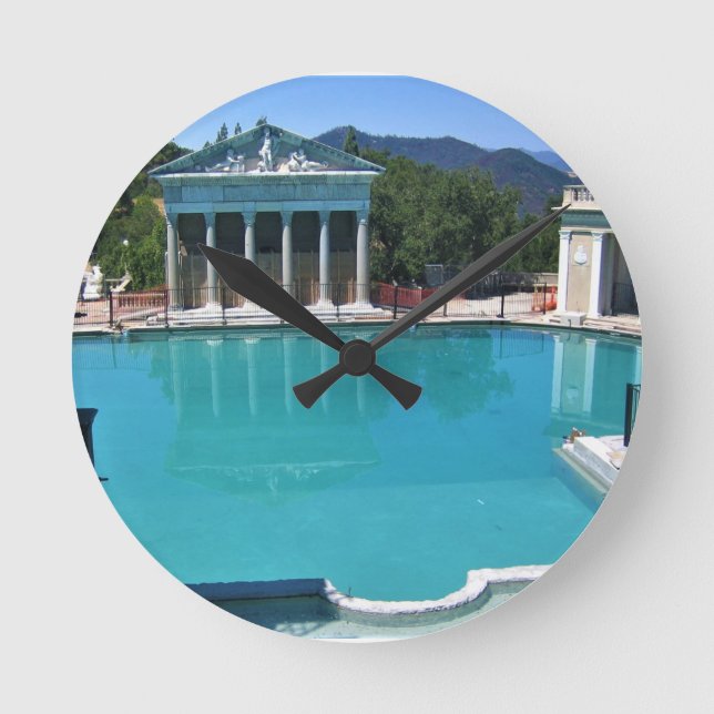 Neptune Pool at Hearst Castle, San Simeon, CA Round Clock (Front)