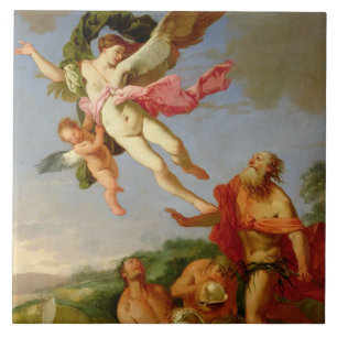 Neptune Pursuing Coronis, 1665-70 (oil on canvas) Tile