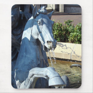 Neptune's Horse, Plaza Fountain Detail Mouse Pad