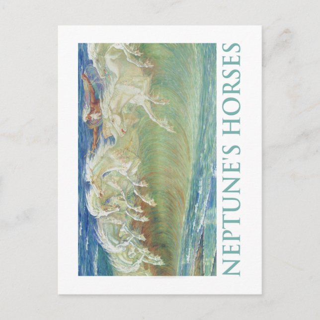 NEPTUNE'S HORSES RIDE THE WAVES POSTCARD (Front)