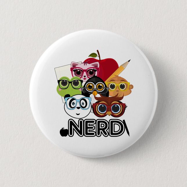 Nerd 6 Cm Round Badge (Front)