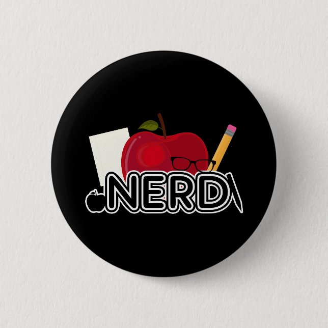 Nerd 6 Cm Round Badge (Front)