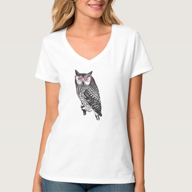 Nerd Bird Vintage Graphic Owl Tee (Front)