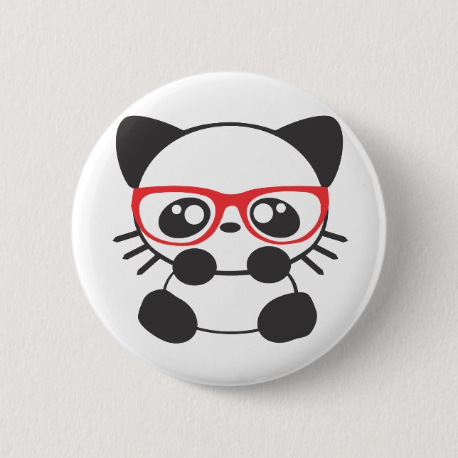 Nerd Cat 6 Cm Round Badge (Front)