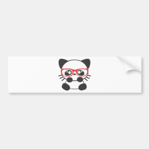 Nerd Cat Bumper Sticker