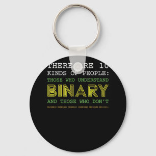 Nerd Computer Binary Code Geek Tees Key Ring