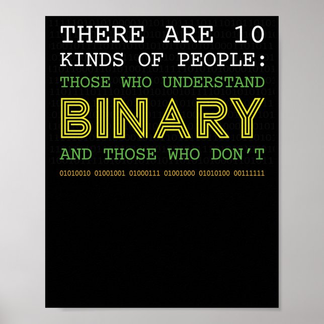 Nerd Computer Binary Code Geek Tees Poster (Front)
