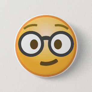 Nerd Emoji 6 Cm Round Badge